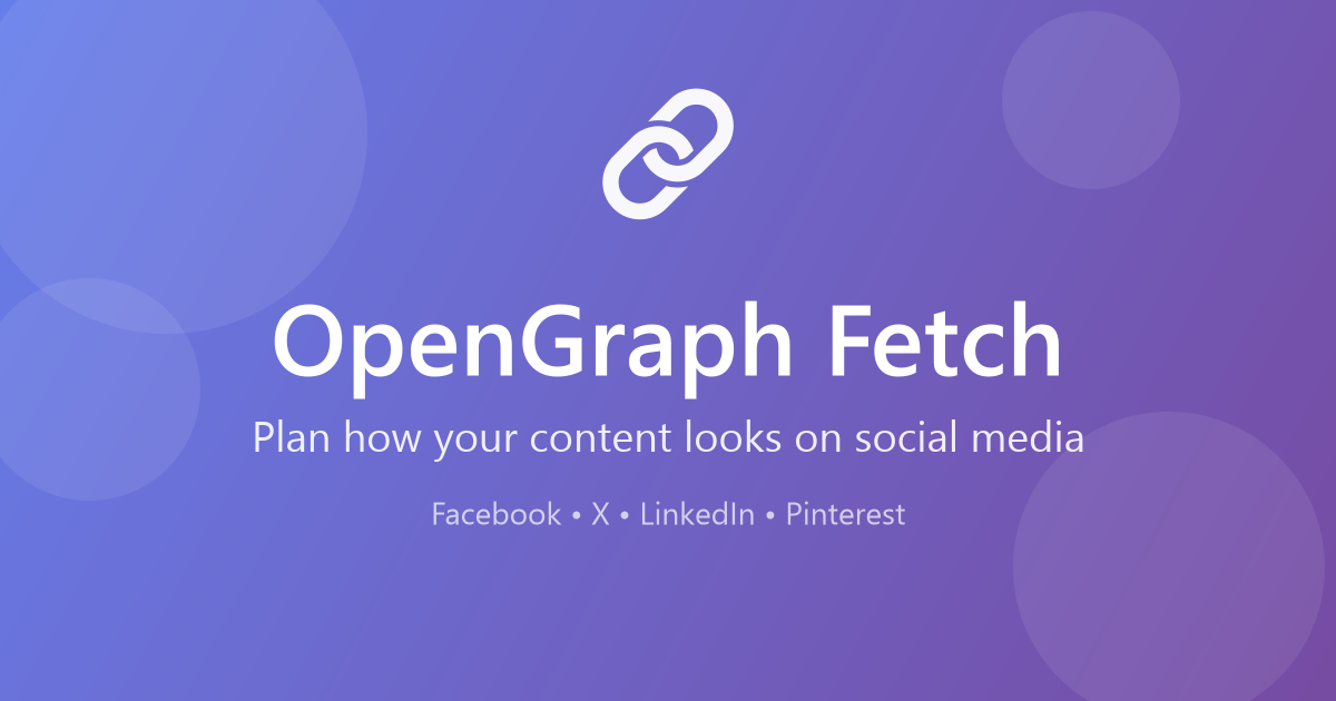 OpenGraph Fetch - Plan How Your Content Looks on Social Media